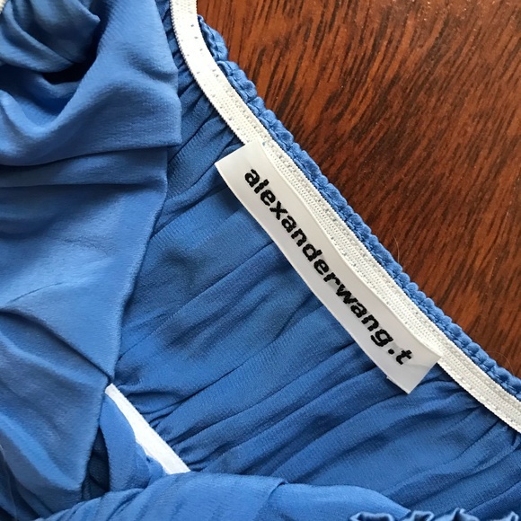 Alexander Wang Ruched Logo Waistline Silk Bra Crop top Bralette XS - Picture 16 of 17